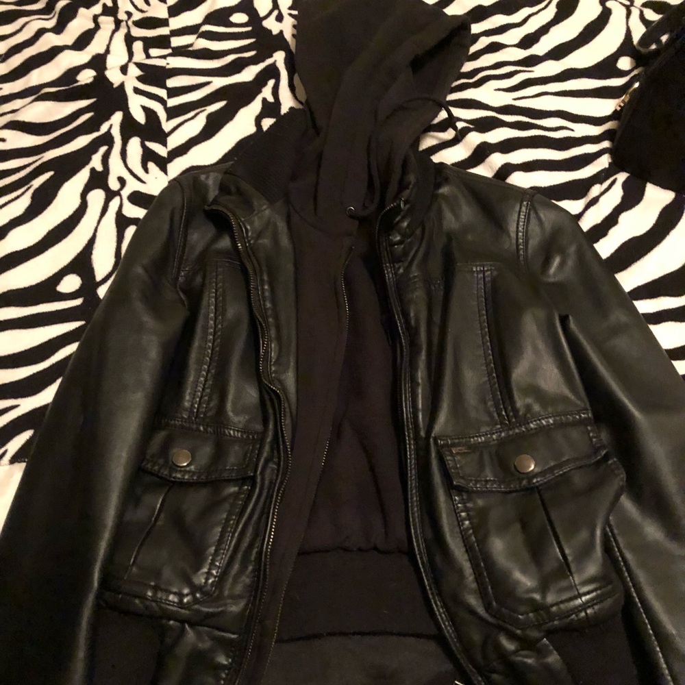Black obey pleather jacket